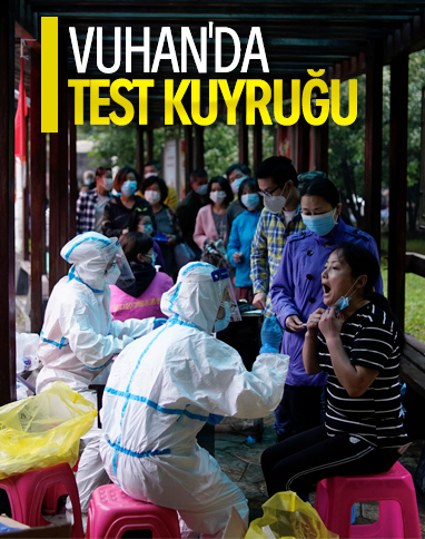 Vuhan'da koronavirüs testi kuyruğu