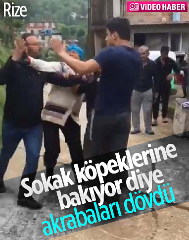 Rize'de mahallede köpek istemeyen akrabaları saldırdı