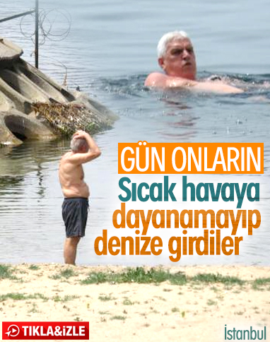 65 yaş üstü vatandaşlar Kadıköy'de denize girdi