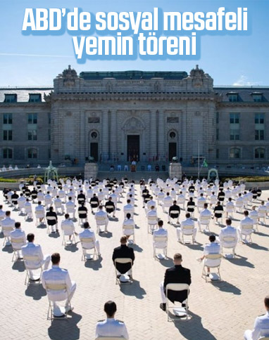 ABD'de sosyal mesafeli yemin töreni