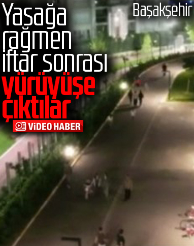 Başakşehir'de yasağa uymayanlar parkta yürüyüş yaptı