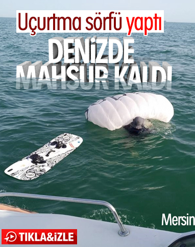Mersin'de, denizde mahsur kalan sörfçü kurtarıldı