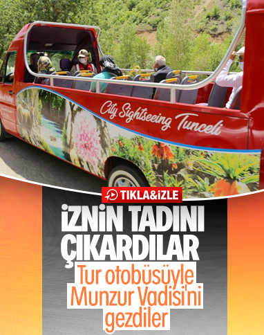 Tunceli'de yaşlılar, tur otobüsüyle Munzur Vadisi'ni gezdi