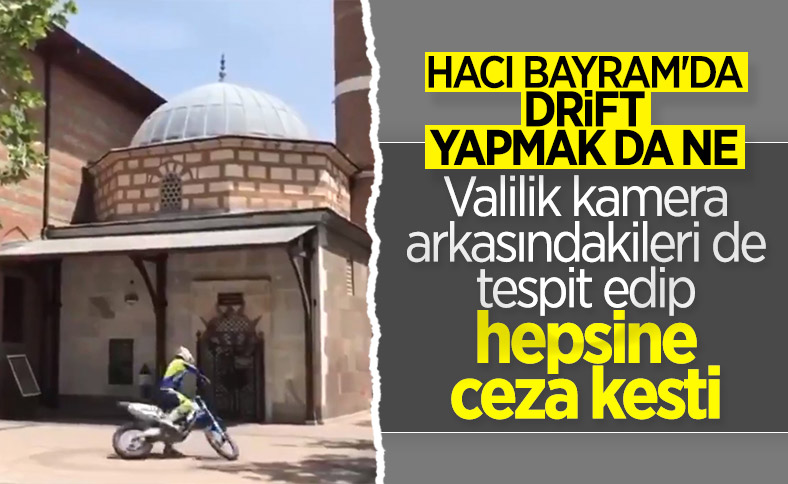 Hacı Bayram'da drift yapana ceza kesildi