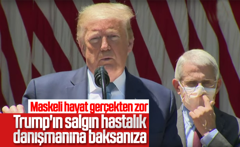 Trump konuştuğu sırada sağlık uzmanı burnunu karıştırdı