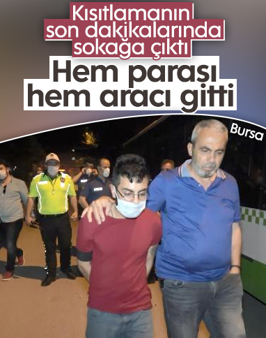 Bursa'da kısıtlamada polisten kaçarken yakalandı