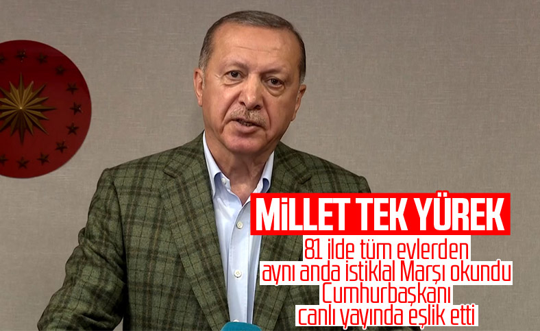 Cumhurbaşkanı canlı yayında İstiklal Marşı okudu