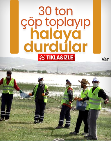 Van'da çöp toplayan temizlik işçilerinden halay