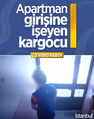 Beyoğlu'nda, kargo görevlisi apartmana idrarını yaptı