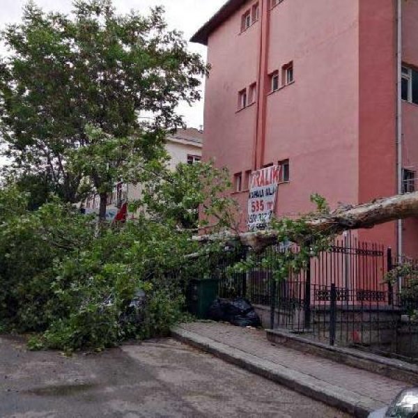 Ankara'da fırtına, günlük yaşamı olumsuz etkiledi