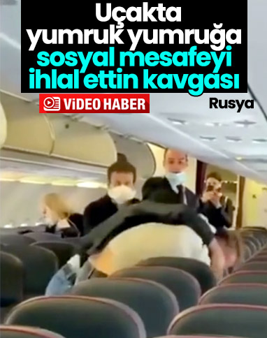 Rusya'da yolcu uçağında sosyal mesafe kavgası