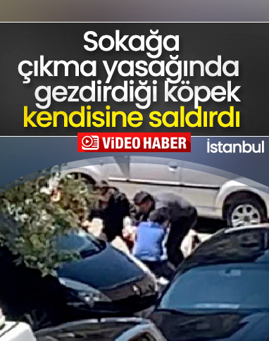 Kağıthane'de, gezdirdiği köpek kendisine saldırdı