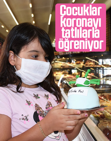 Çocuklara kooronavirüs önlemlerini 'tatlıyla' anlatıyor