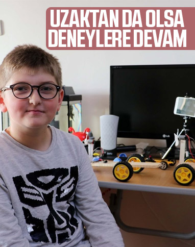 Çocuklar, uzaktan eğitimde de deneylerine devam etti
