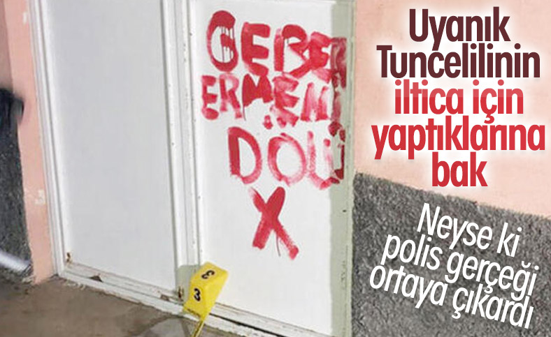 İltica için annesinin kapısına ırkçı yazı yazdırttı