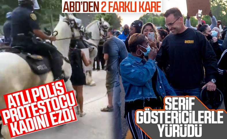 ABD’deki protestolarda iki polisten farklı hareketler