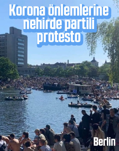Almanya’da koronavirüs yasaklarına partili protesto