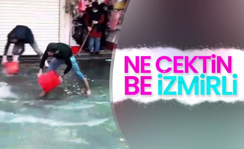 İzmir’de yağış hayatı felç etti, caddeler göle döndü