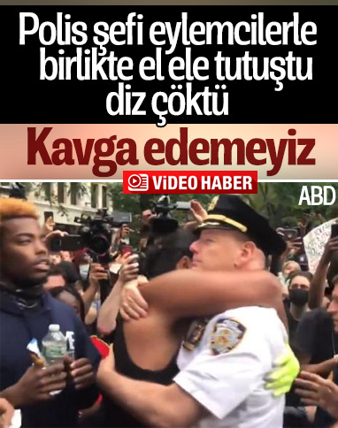 ABD'de polis şefi eylemcilerle birlikte diz çöktü