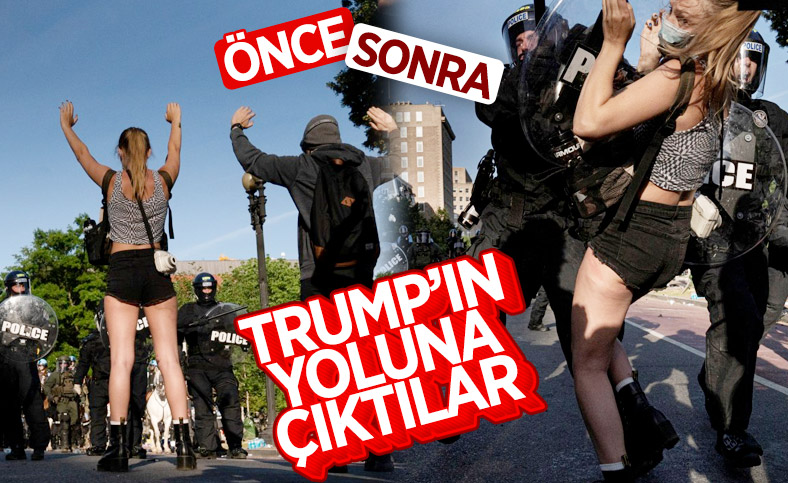 Trump'ın önünü açmak isteyen polisten sert müdahale