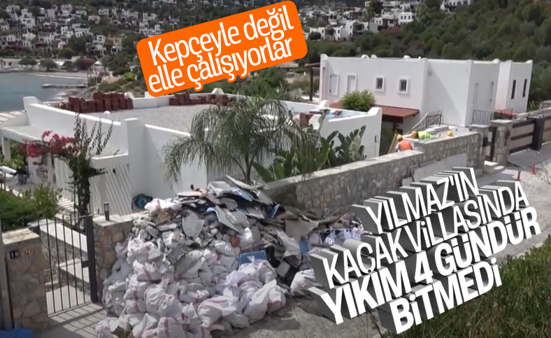 Yılmaz Özdil'in villasındaki yıkım sürüyor