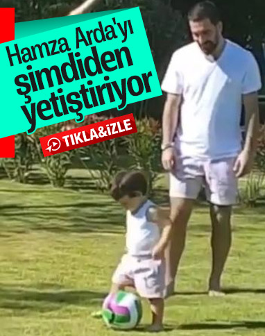 Arda Turan oğluyla top koşturdu