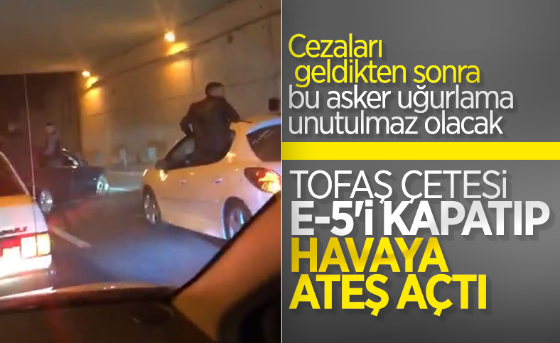 İstanbul'da asker uğurlamasında magandalar yol kapattı