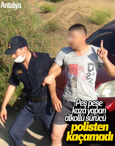 Antalya'da kaza yapan alkollü sürücü yakalandı