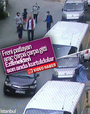 Beyoğlu'nda kaza yapan araç tehlike saçtı