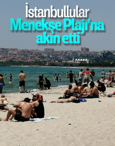 Florya'daki Menekşe Plajı'nda yoğunluk