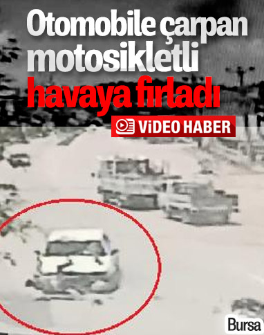 Bursa'da otomobille çarpışan motosikletli yaralandı