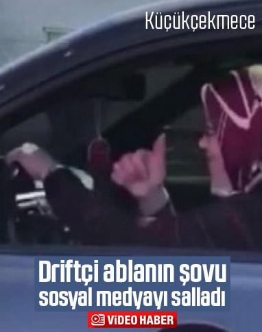Küçükçekmece'de drift yapan kadın