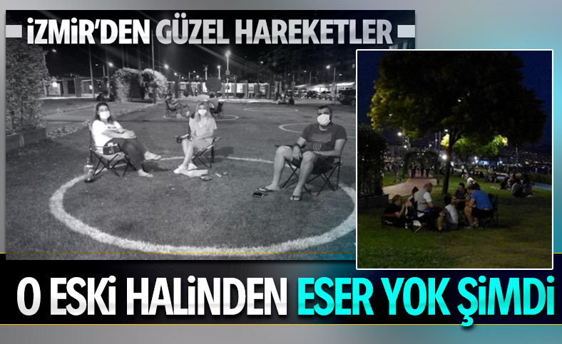 İzmir'de sosyal mesafe ve maske kuralı yine yok sayıldı