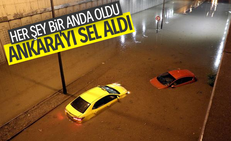 Ankara'da sağanak yağış etkili oldu