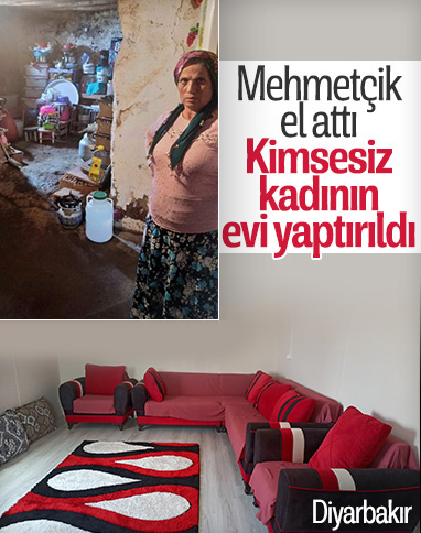 Diyarbakır'da Mehmetçik kimsesiz kadın için ev yaptırdı