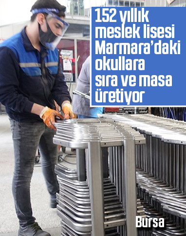 152 yıllık lise, Marmara'da okullar için sıra üretiyor