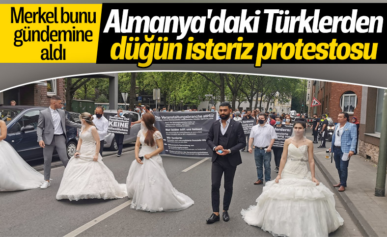 Almanya'da düğün sektörü temsilcileri protestoda