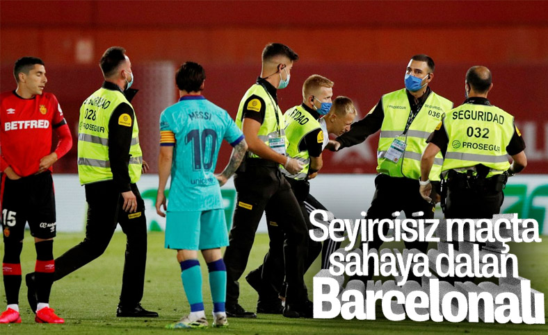Seyircisiz maçta sahaya seyirci daldı