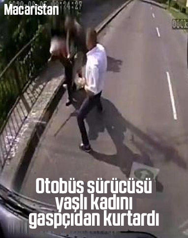 Macaristan'da şoför, yaşlı kadını gaspçıdan kurtardı