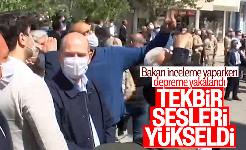 Bakan Soylu, Bingöl'de depreme yakalandı
