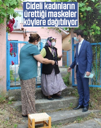 Cide’de kadınların ürettiği maskeler, 63 köye dağıtıldı