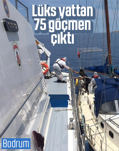 Muğla'da lüks tekneden 75 göçmen çıktı