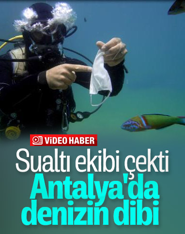 Antalya'da su altında 'maske ve eldiven' kirliliği