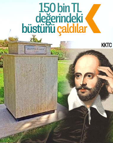 KKTC'de Shakespeare'in büstü çalındı