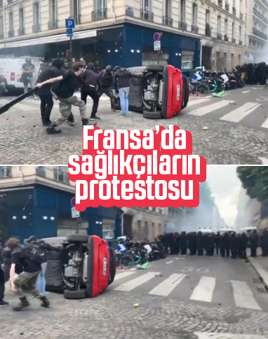 Fransa'da sağlıkçıların protestosuna polis müdahalesi