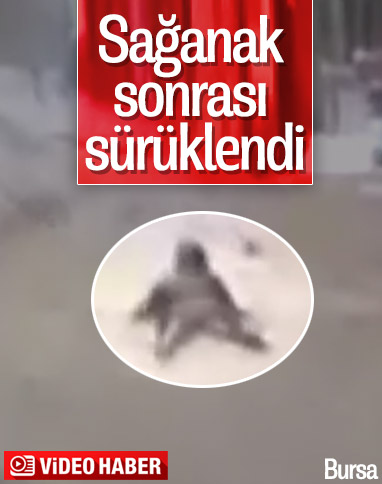 Bursa'da selde sürüklenen kadını esnaf kurtardı