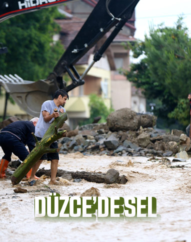 Düzce'de sağanak yağış, sele neden oldu