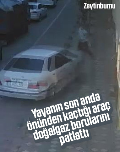 Zeytinburnu'nda otomobil, doğalgaz borularını patlattı
