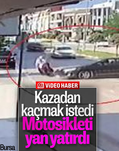Bursa'da motosikletle otomobil çarpıştı