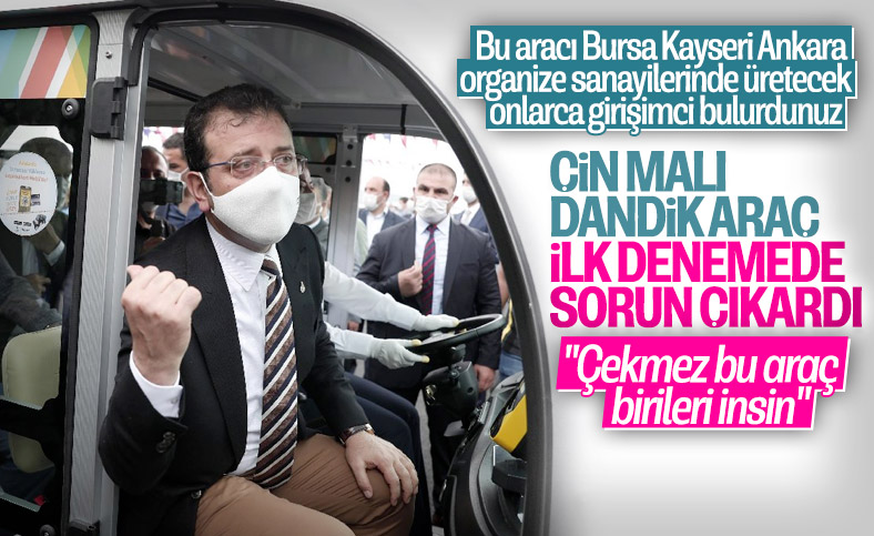 İmamoğlu'nun denediği araçta kalabalık krizi